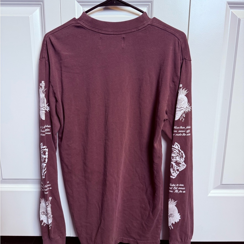 Darc Sport Wolves Long Sleeve Tee - Burgundy Small - Picture 2 of 4